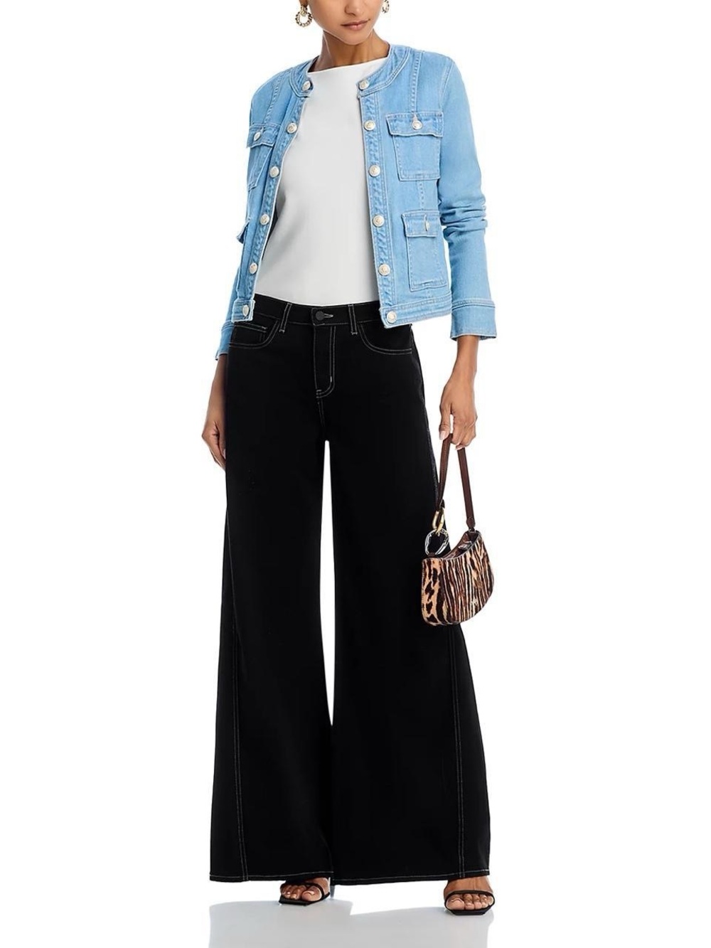 L’agence Beau Women's Black Wide-Leg Jeans